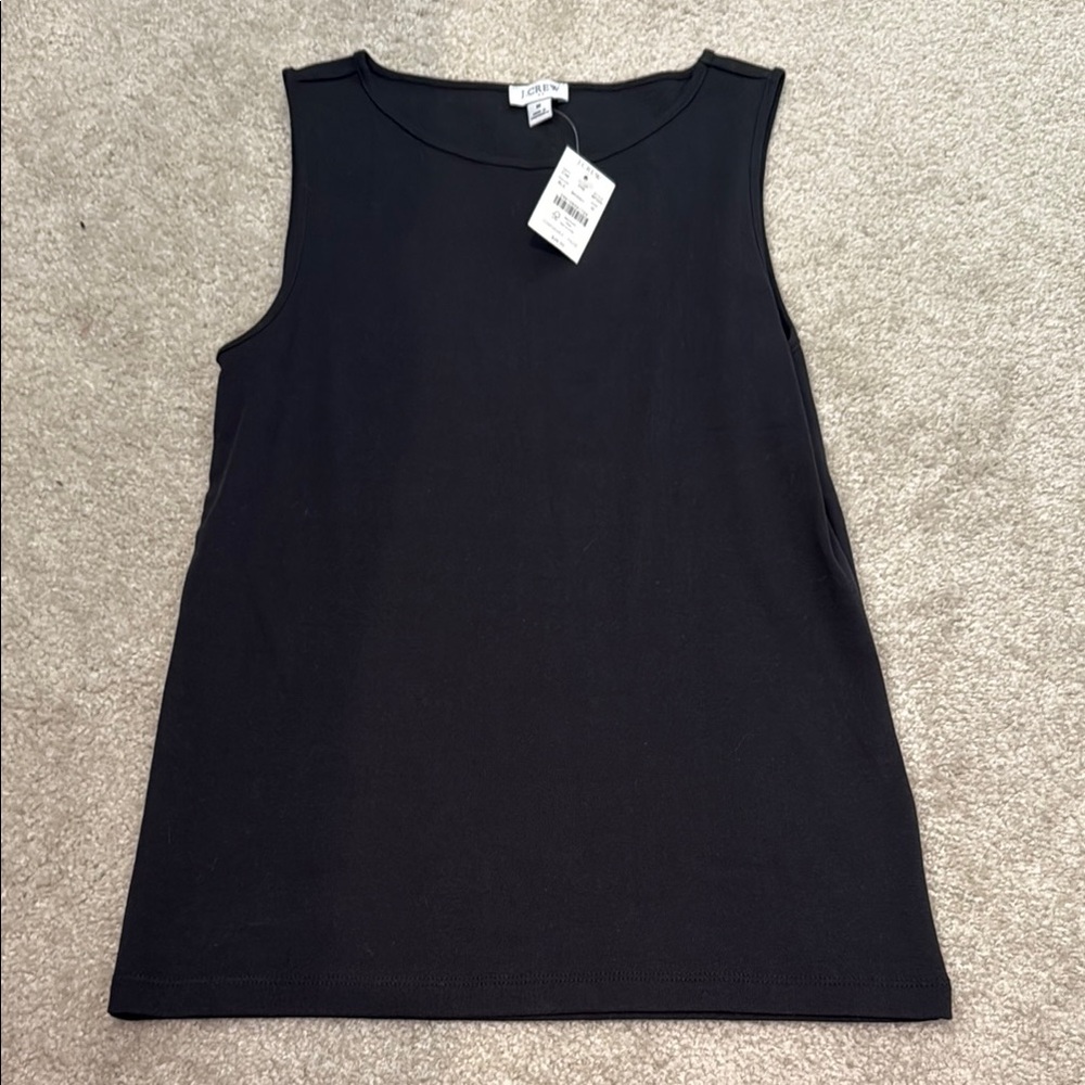 NWT J. Crew 100% cotton black fair trade certified tank top